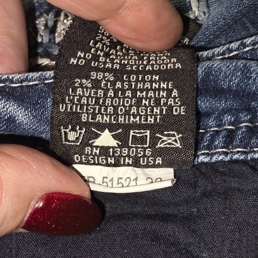 Grace in LA Embroidered Bling Straight Leg Jeans Size 28 Rhinestones Western - Picture 8 of 8
